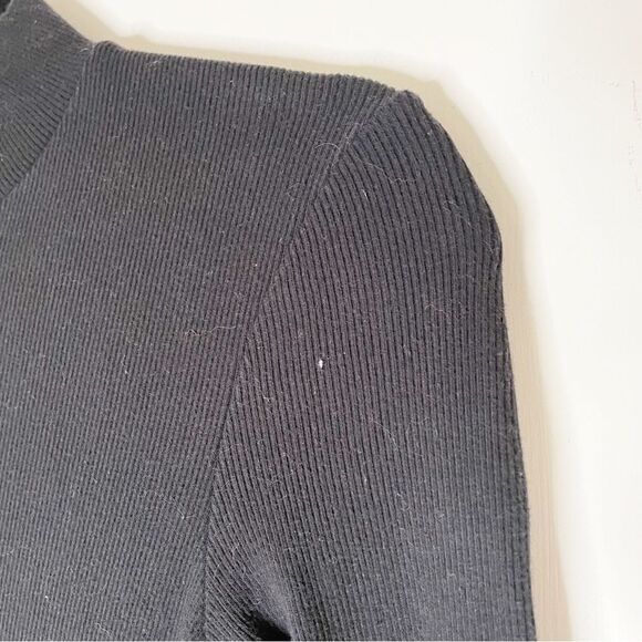 Abercrombie & Fitch A&F long sleeve ribbed knit mock neck mini dress black M - Picture 11 of 12